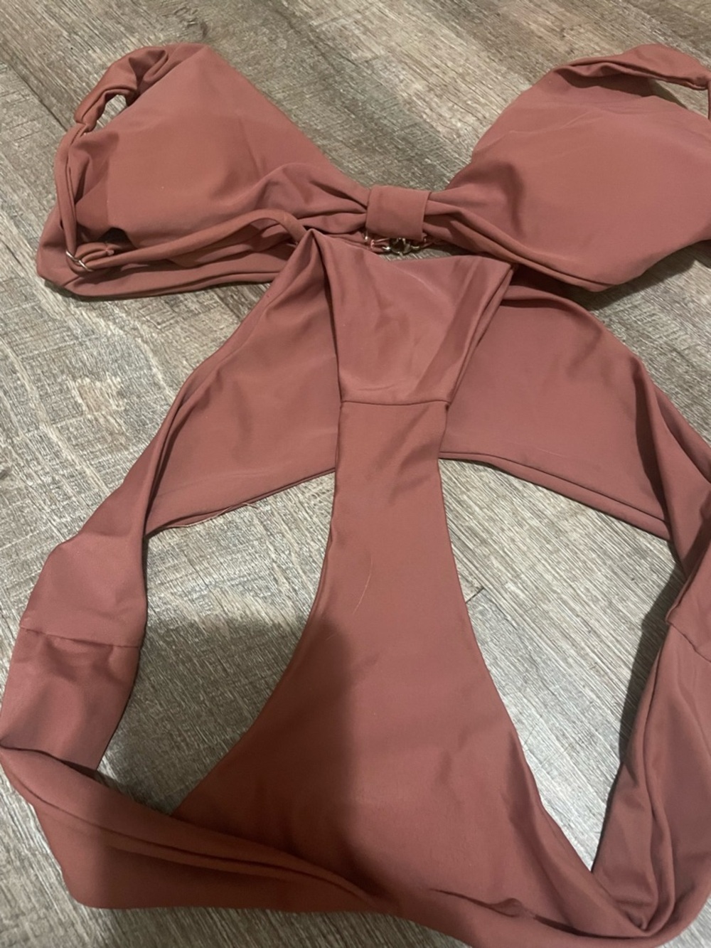 Zaful Rust-Colored Triangle Bikini Set - Picture 3 of 4
